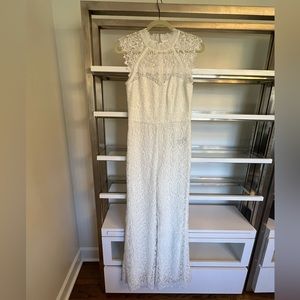 Monique Lhuillier- White Lace Jumpsuit